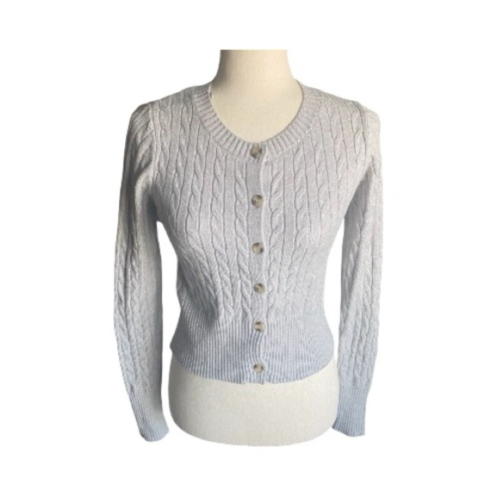 NWOT-PINK ROSE-Cable Knit Sweater-Gray-SIZE SMALL